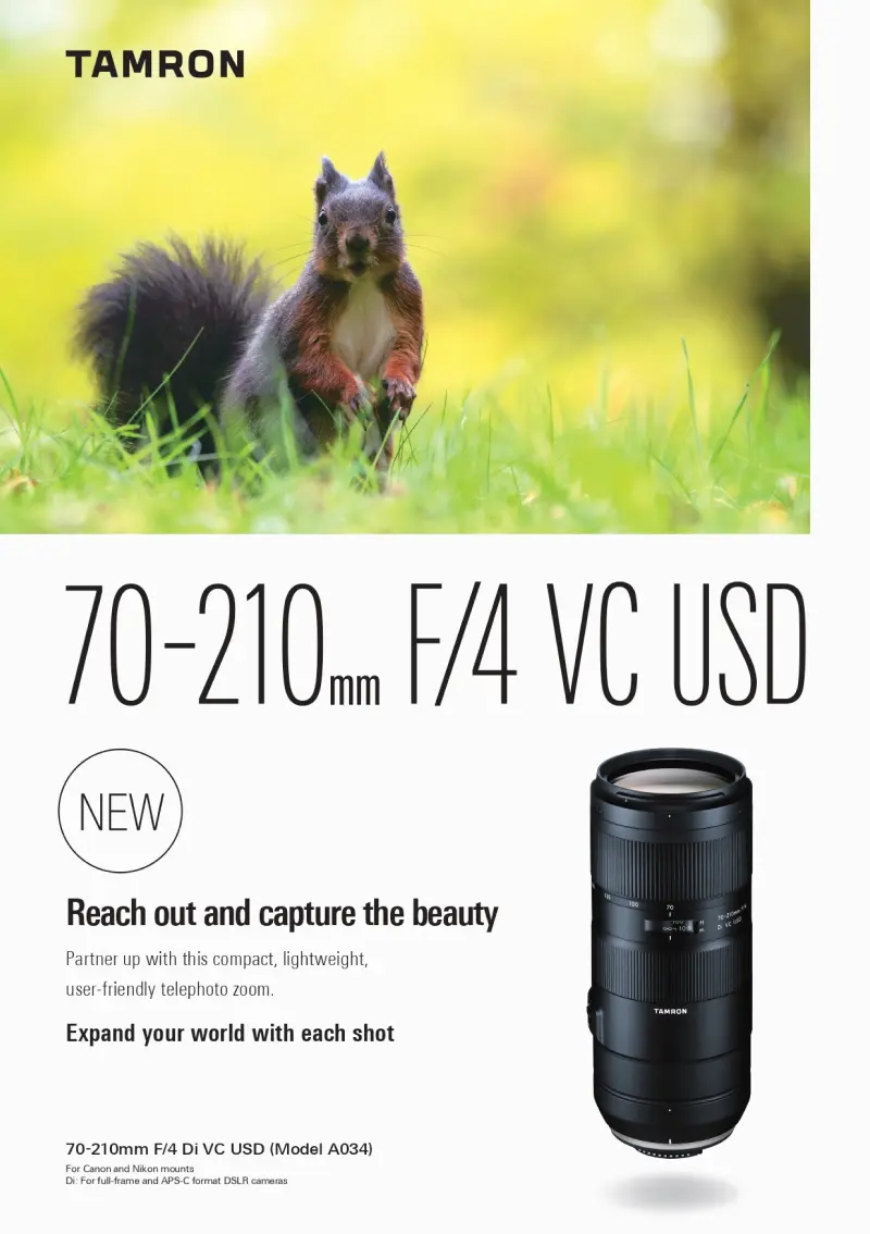 70-210mm F/4 Di VC USD (Model A034) | Lenses | TAMRON