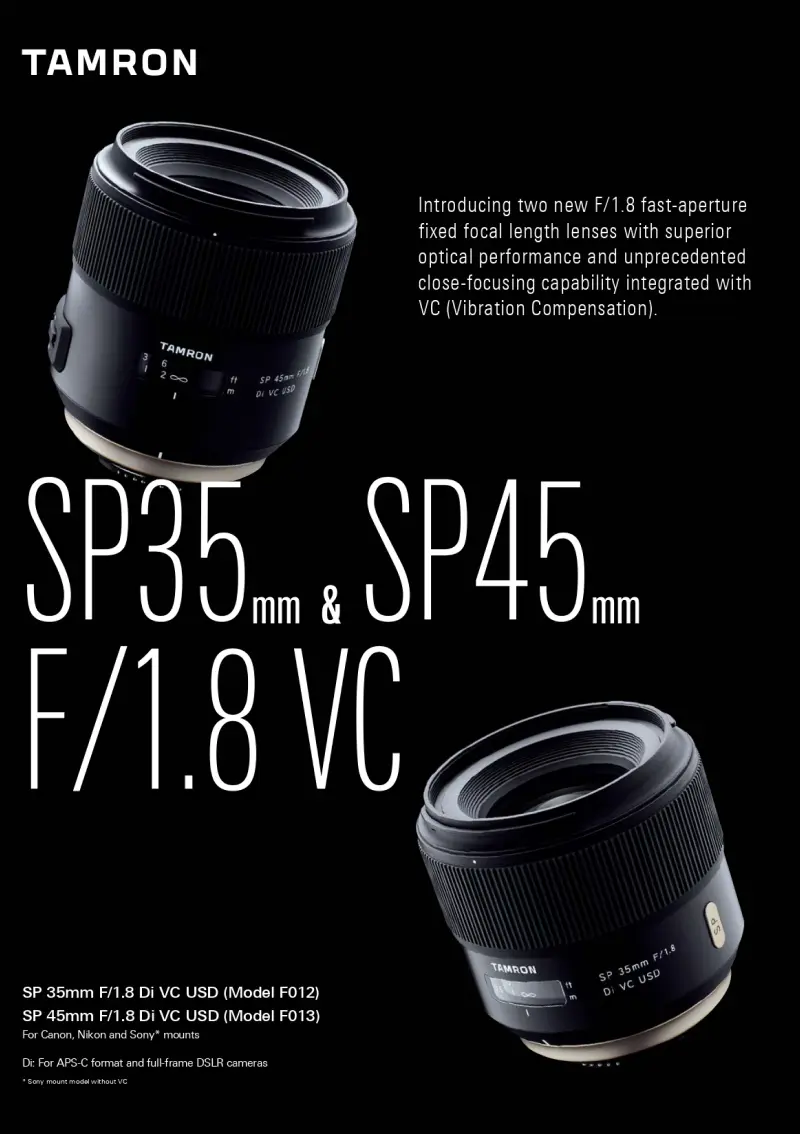 SP 45mm F/1.8 Di VC USD (Model F013) | Specifications